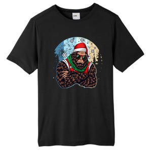 Cool Retro Christmas Big Foot Sasquatch Santa Claus Tall Fusion ChromaSoft Performance T-Shirt