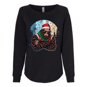 Cool Retro Christmas Big Foot Sasquatch Santa Claus Womens California Wash Sweatshirt