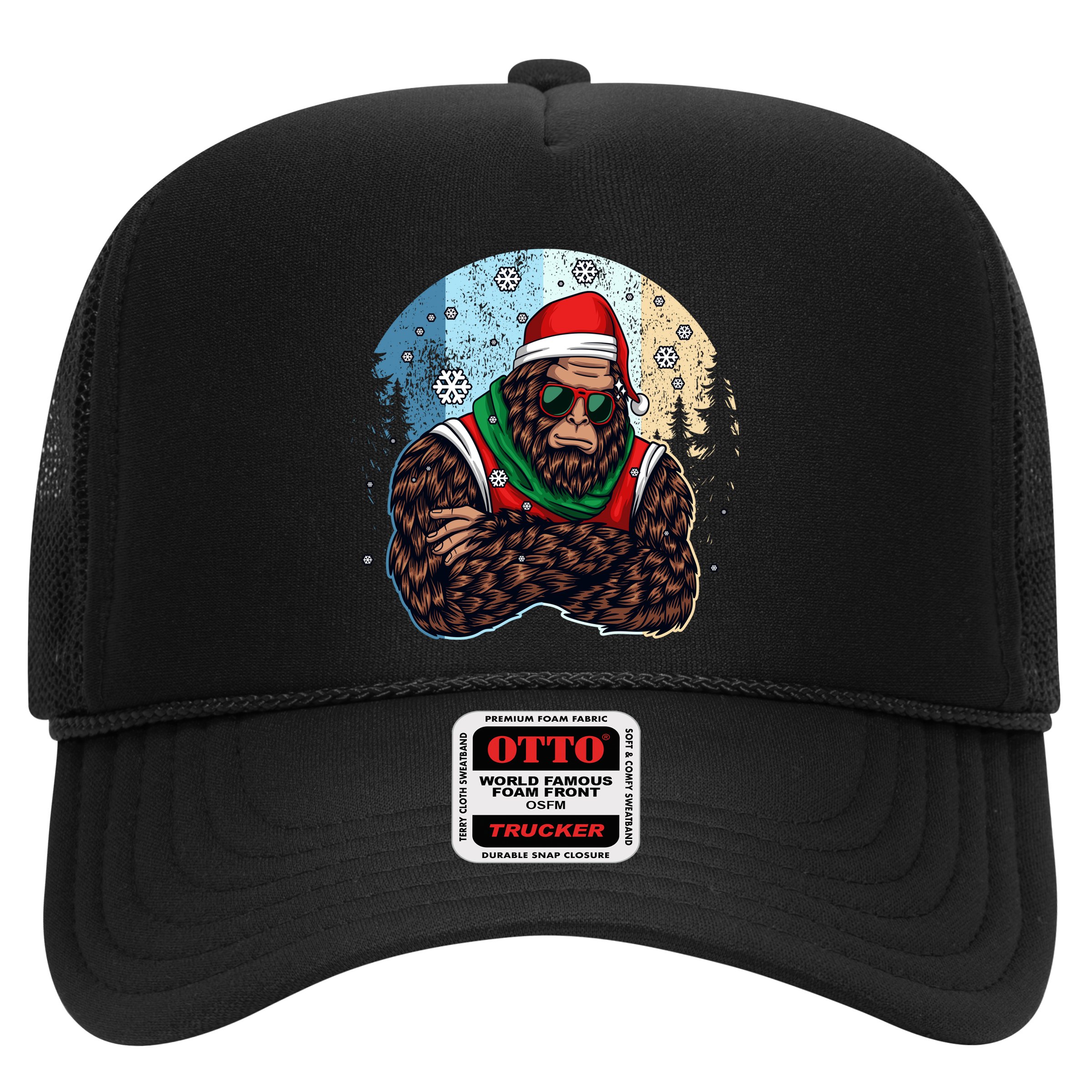 Cool Retro Christmas Big Foot Sasquatch Santa Claus Hat