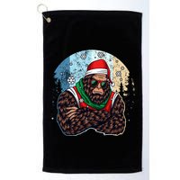 Cool Retro Christmas Big Foot Sasquatch Santa Claus Golf Towel