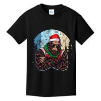 Cool Retro Christmas Big Foot Sasquatch Santa Claus Kids T-Shirt