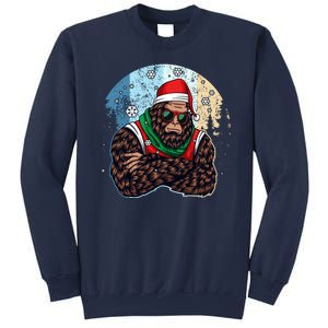 Cool Retro Christmas Big Foot Sasquatch Santa Claus Sweatshirt