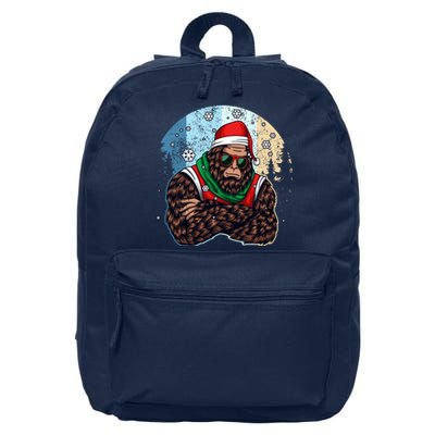 Cool Retro Christmas Big Foot Sasquatch Santa Claus 16 in Basic Backpack