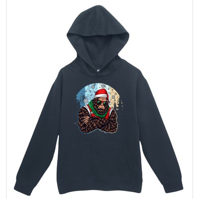 Cool Retro Christmas Big Foot Sasquatch Santa Claus Urban Pullover Hoodie