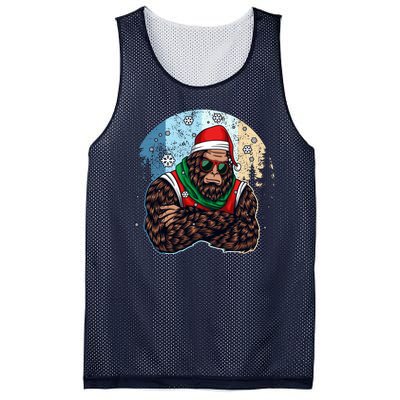 Cool Retro Christmas Big Foot Sasquatch Santa Claus Mesh Reversible Basketball Jersey Tank