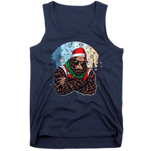 Cool Retro Christmas Big Foot Sasquatch Santa Claus Tank Top