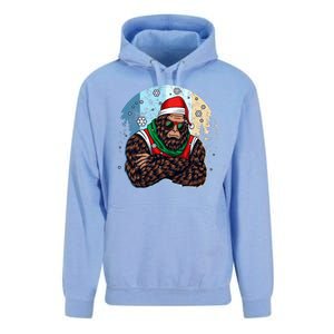 Cool Retro Christmas Big Foot Sasquatch Santa Claus Unisex Surf Hoodie