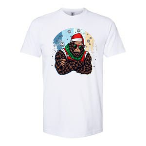 Cool Retro Christmas Big Foot Sasquatch Santa Claus Softstyle CVC T-Shirt