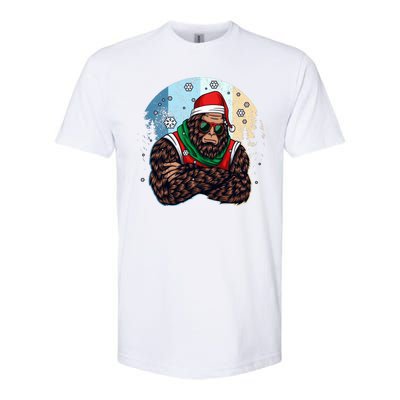 Cool Retro Christmas Big Foot Sasquatch Santa Claus Softstyle CVC T-Shirt