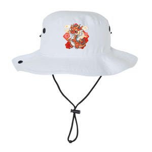 Cute Red Chinese New Year Of The Dragon 2024 Lunar Zodiac Legacy Cool Fit Booney Bucket Hat