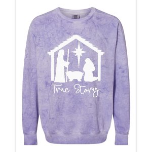 Christian Religious Christmas Nativity Scene True Story Colorblast Crewneck Sweatshirt