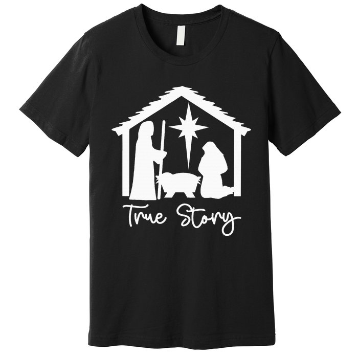 Christian Religious Christmas Nativity Scene True Story Premium T-Shirt