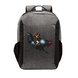 Cow Riding Chicken Funny Retro Rodeo Rooster Vector Backpack