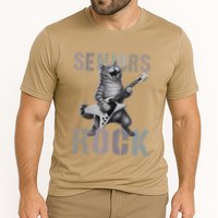 Cute Rockstar Cat Seniors Rock Graduated Signature 2025 .Png Cooling Performance Crew T-Shirt