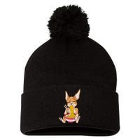 Chihuahua Ramen Pom Pom 12in Knit Beanie