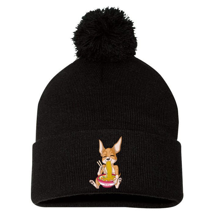 Chihuahua Ramen Pom Pom 12in Knit Beanie