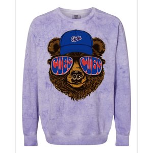 Cool Retro Cubs Bear Colorblast Crewneck Sweatshirt