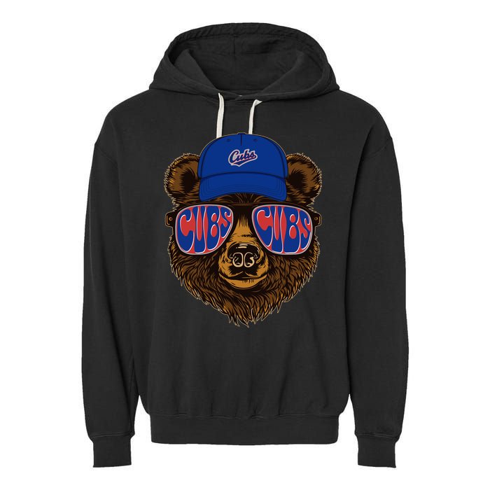 Cool Retro Cubs Bear Garment-Dyed Fleece Hoodie