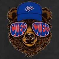 Cool Retro Cubs Bear Garment-Dyed Fleece Hoodie