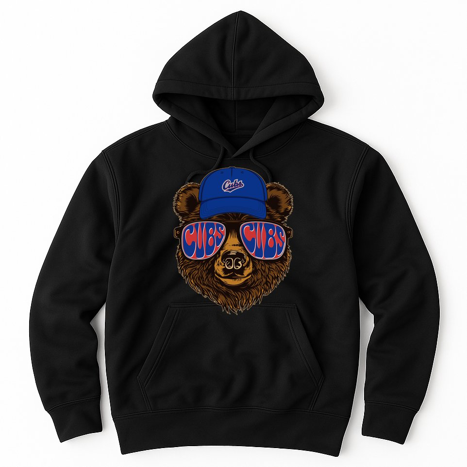 Cool Retro Cubs Bear Hoodie