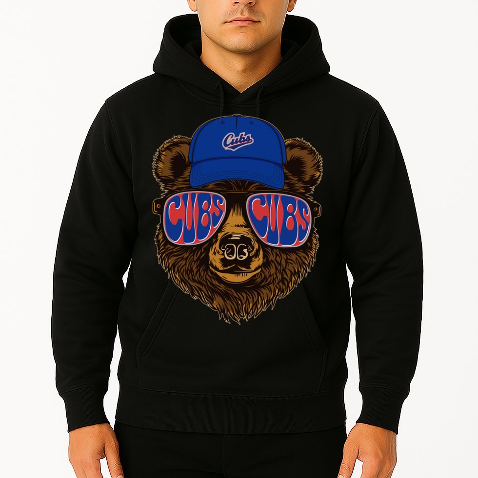 Cool Retro Cubs Bear Hoodie