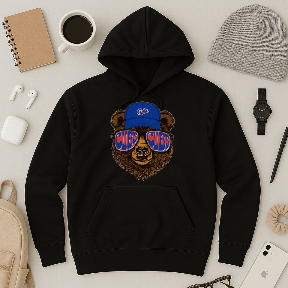 Cool Retro Cubs Bear Hoodie