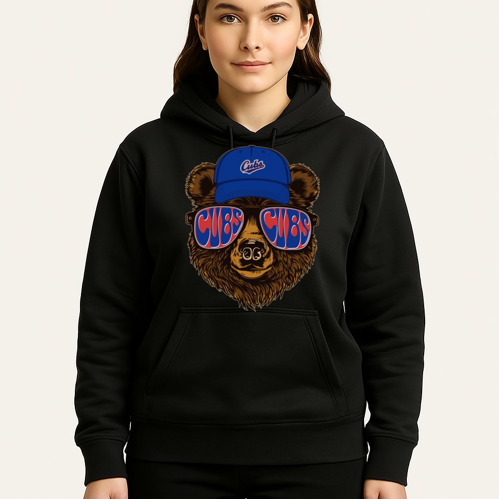 Cool Retro Cubs Bear Hoodie