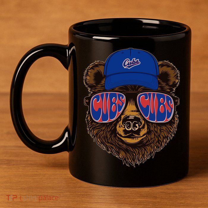 Cool Retro Cubs Bear 11oz C Handle Ceramic Mug