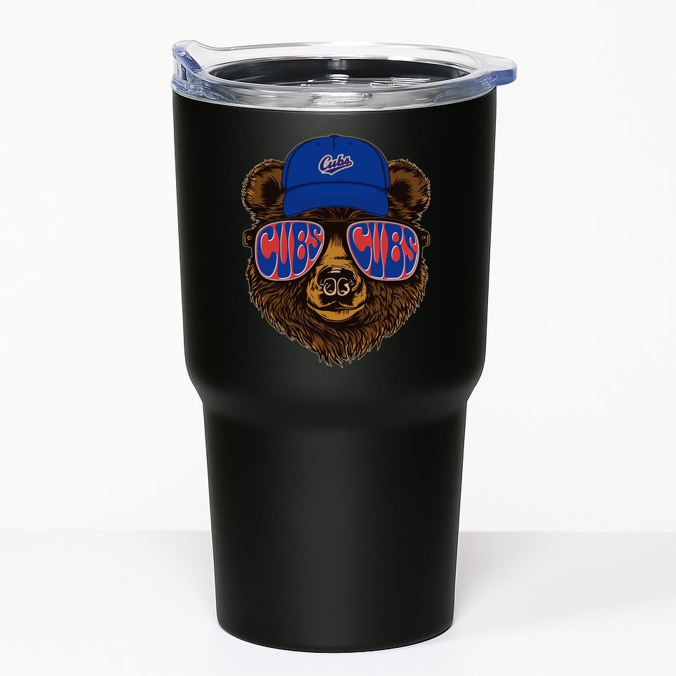 Cool Retro Cubs Bear Tumbler