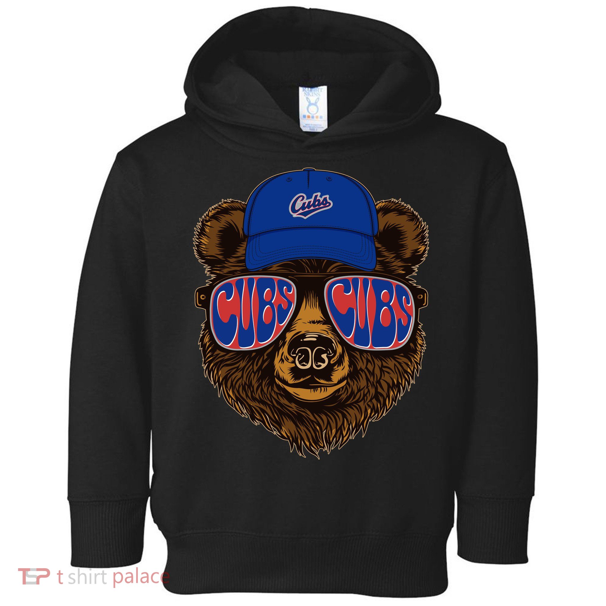 Cool Retro Cubs Bear Toddler Hoodie
