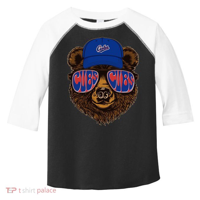 Cool Retro Cubs Bear Toddler Fine Jersey T-Shirt