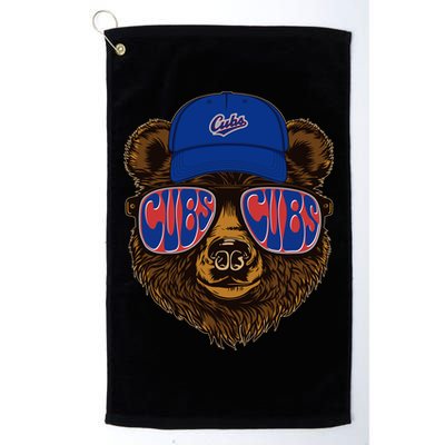 Cool Retro Cubs Bear Golf Towel