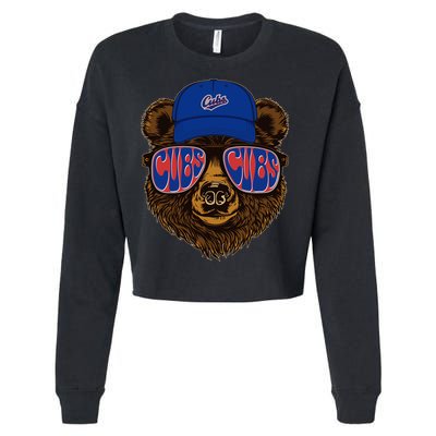 Cool Retro Cubs Bear Cropped Pullover Crew