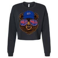 Cool Retro Cubs Bear Cropped Pullover Crew