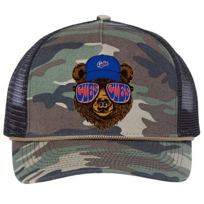 Cool Retro Cubs Bear Retro Rope Trucker Hat Cap