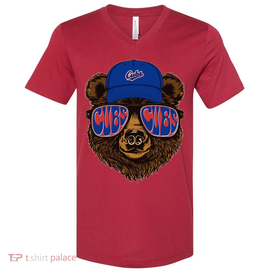 Cool Retro Cubs Bear V-Neck T-Shirt