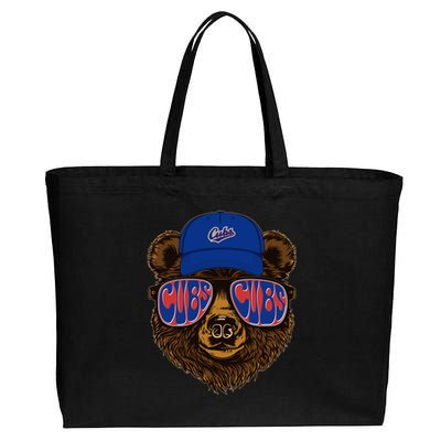 Cool Retro Cubs Bear Cotton Canvas Jumbo Tote