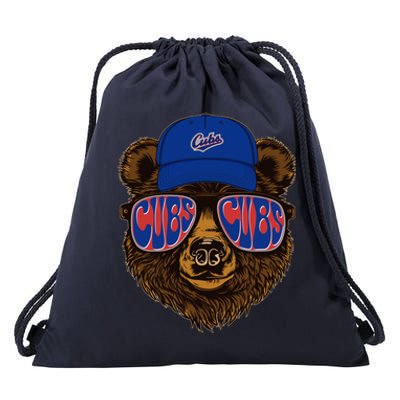 Cool Retro Cubs Bear Drawstring Bag