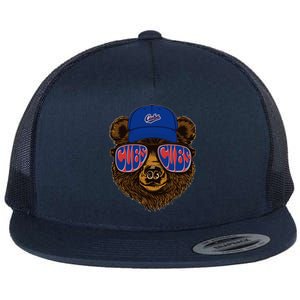 Cool Retro Cubs Bear Flat Bill Trucker Hat