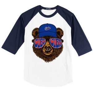 Cool Retro Cubs Bear Baseball Sleeve Shirt