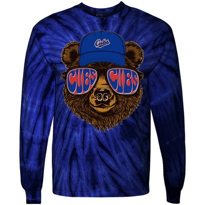 Cool Retro Cubs Bear Tie-Dye Long Sleeve Shirt