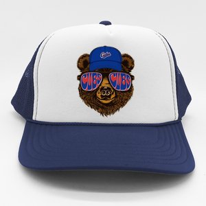 Cool Retro Cubs Bear Trucker Hat