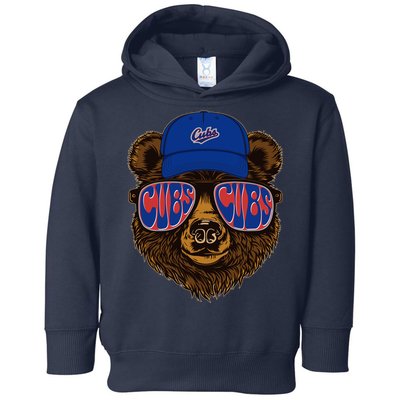 Cool Retro Cubs Bear Toddler Hoodie