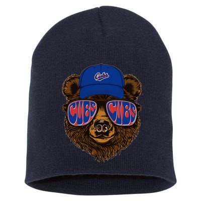 Cool Retro Cubs Bear Short Acrylic Beanie