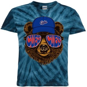 Cool Retro Cubs Bear Kids Tie-Dye T-Shirt