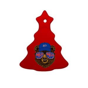 Cool Retro Cubs Bear Ceramic Tree Ornament