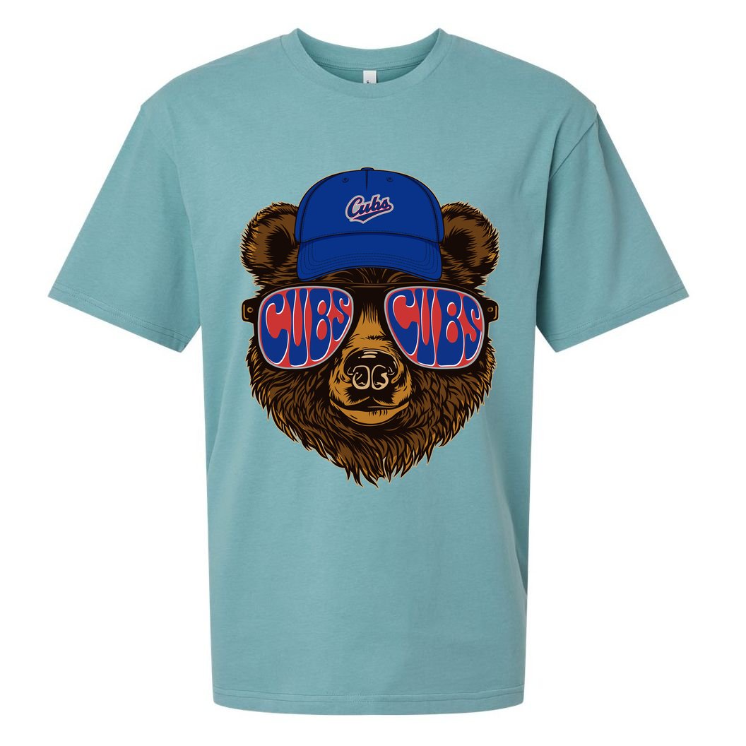 Cool Retro Cubs Bear Sueded Cloud Jersey T-Shirt