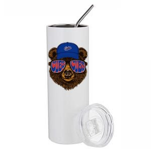 Cool Retro Cubs Bear Stainless Steel Tumbler