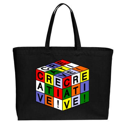 Creative Rubik's Cube Cotton Canvas Jumbo Tote