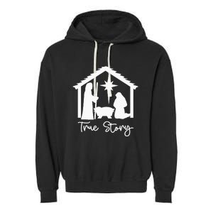 Christian Religious Christmas Nativity Scene True Story Garment-Dyed Fleece Hoodie